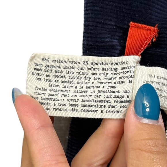 Cartonnier x Anthropologie Corduroy Wide Leg Pants Navy Size 8 Western Academia - Picture 6 of 7